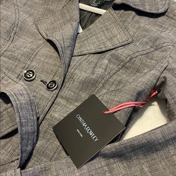 Chaps Jackets & Blazers - Cynthia Rowley  Charcoal Double-Breasted Coat